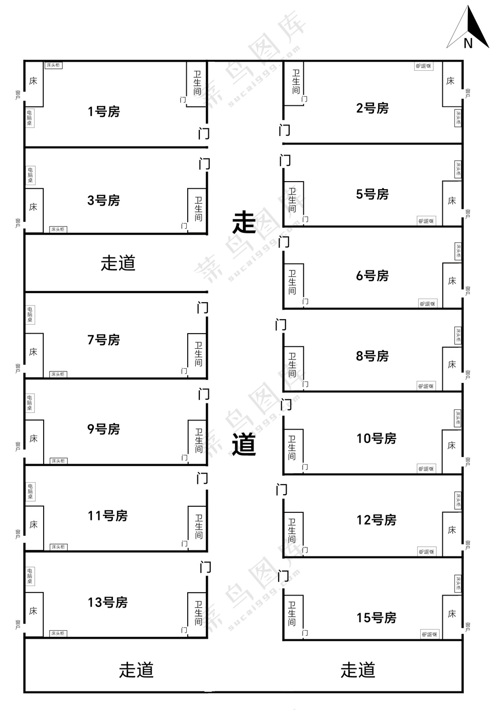 旅馆位置示意图