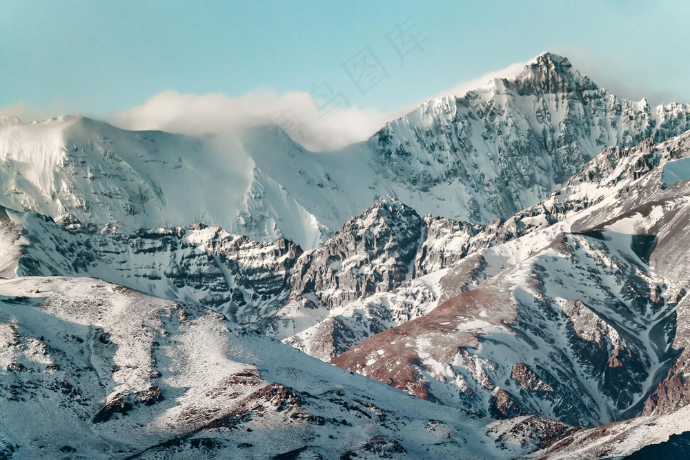 云雾缭绕的雪山群