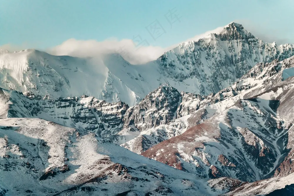 云雾缭绕的雪山群