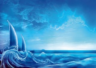 水元素  蓝色背景  水  海