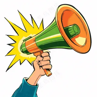 卡通小喇叭插画免抠