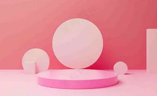 美妆护肤3d展台清新背景