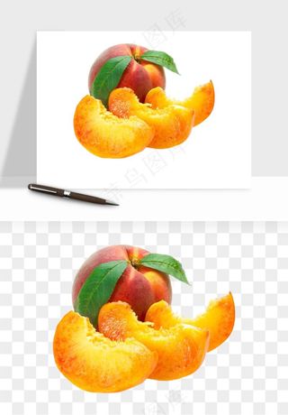 桃子油桃黄桃水果png免抠