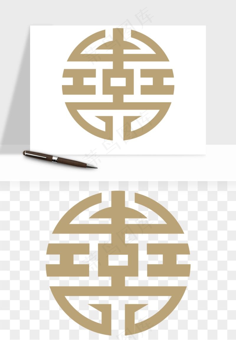 中式镂空古典图案png免抠