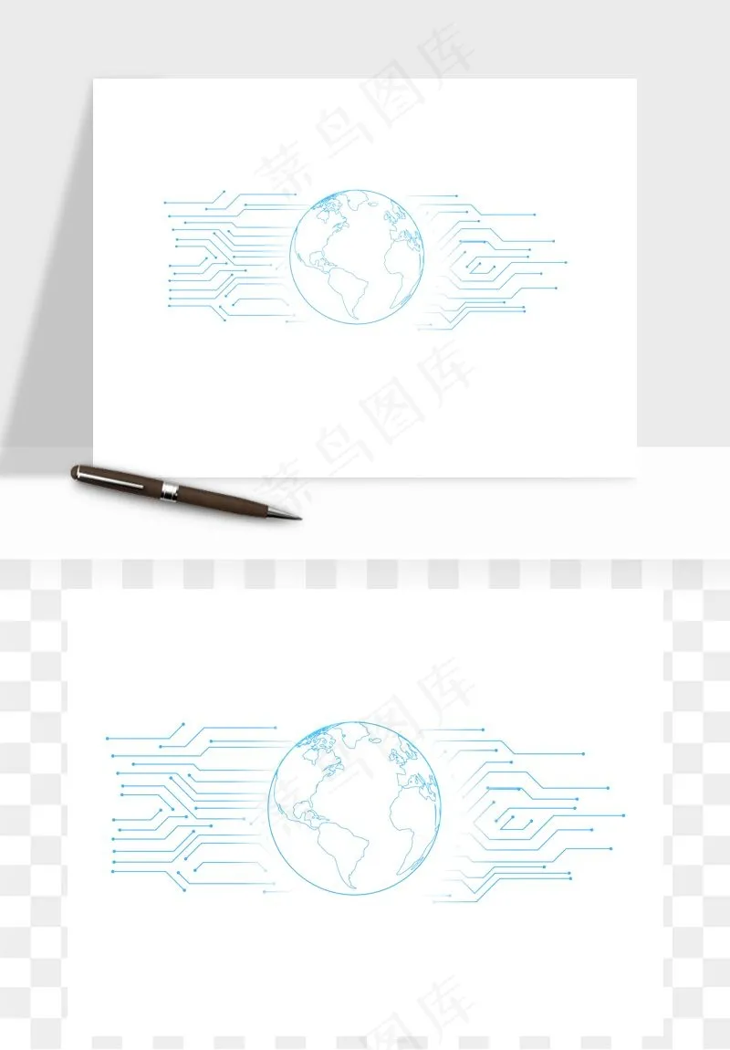科技地球点线矢量png免抠