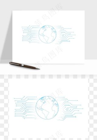 科技地球点线矢量png免抠