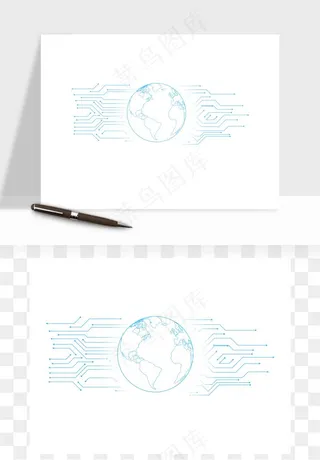 科技地球点线矢量png免抠