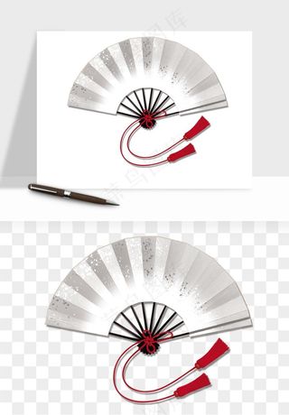 古风扇子元素png免抠