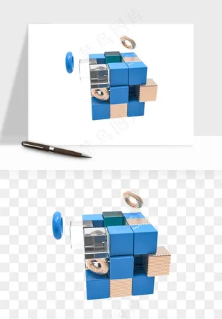 立体创意魔方png免抠