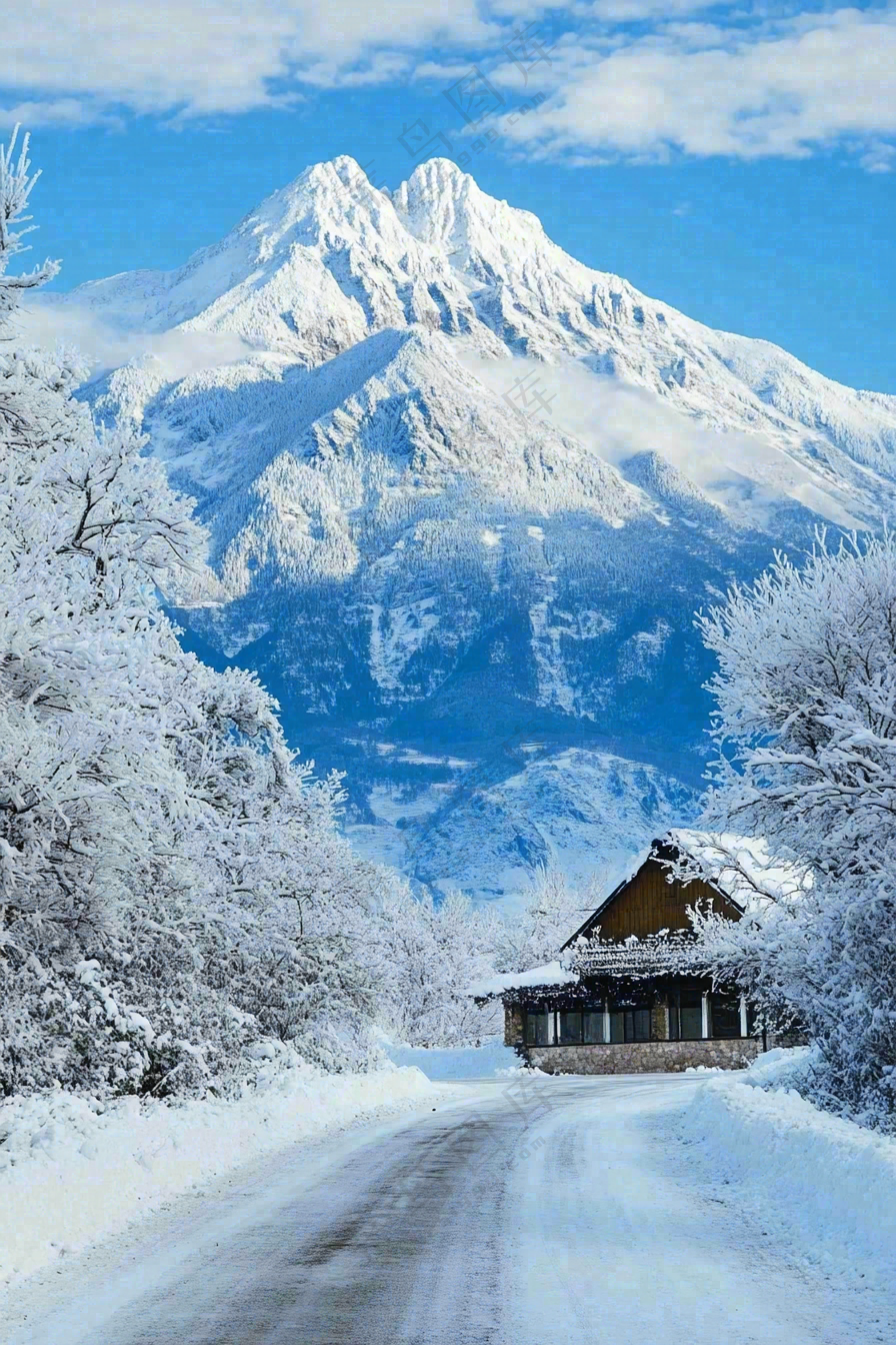 高原高山雪山风光风景摄影图