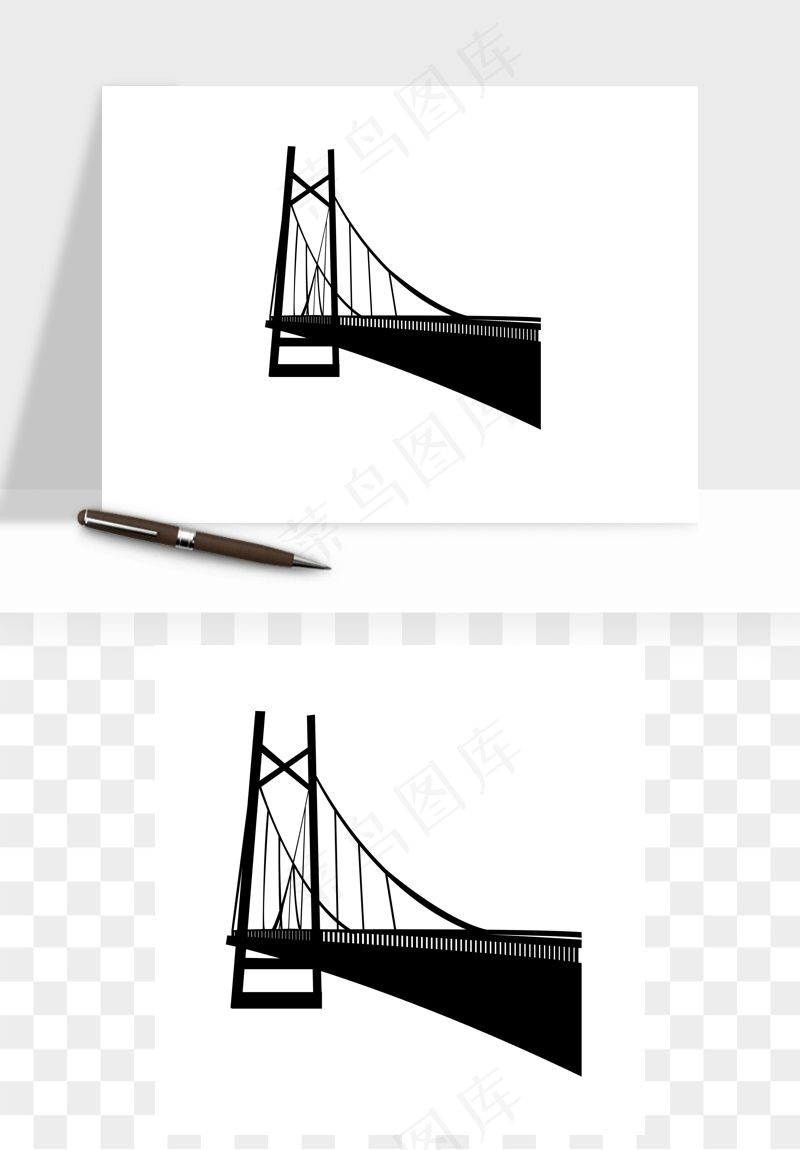高架桥梁剪影矢量