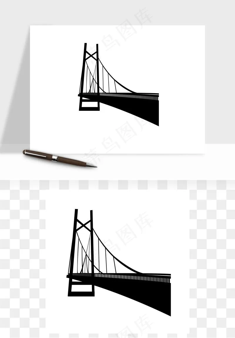 高架桥梁剪影矢量