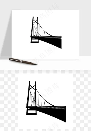 高架桥梁剪影矢量