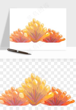 卡通珊瑚海底植物png免抠