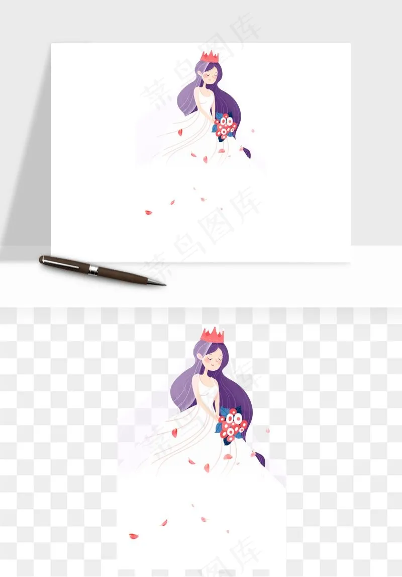 手绘女神女王妇女png免抠