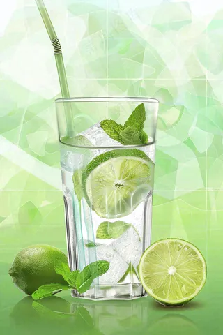 夏日饮品饮料清凉背景
