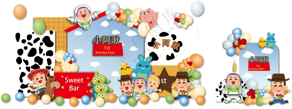 新款玩具总动员主题宝宝宴