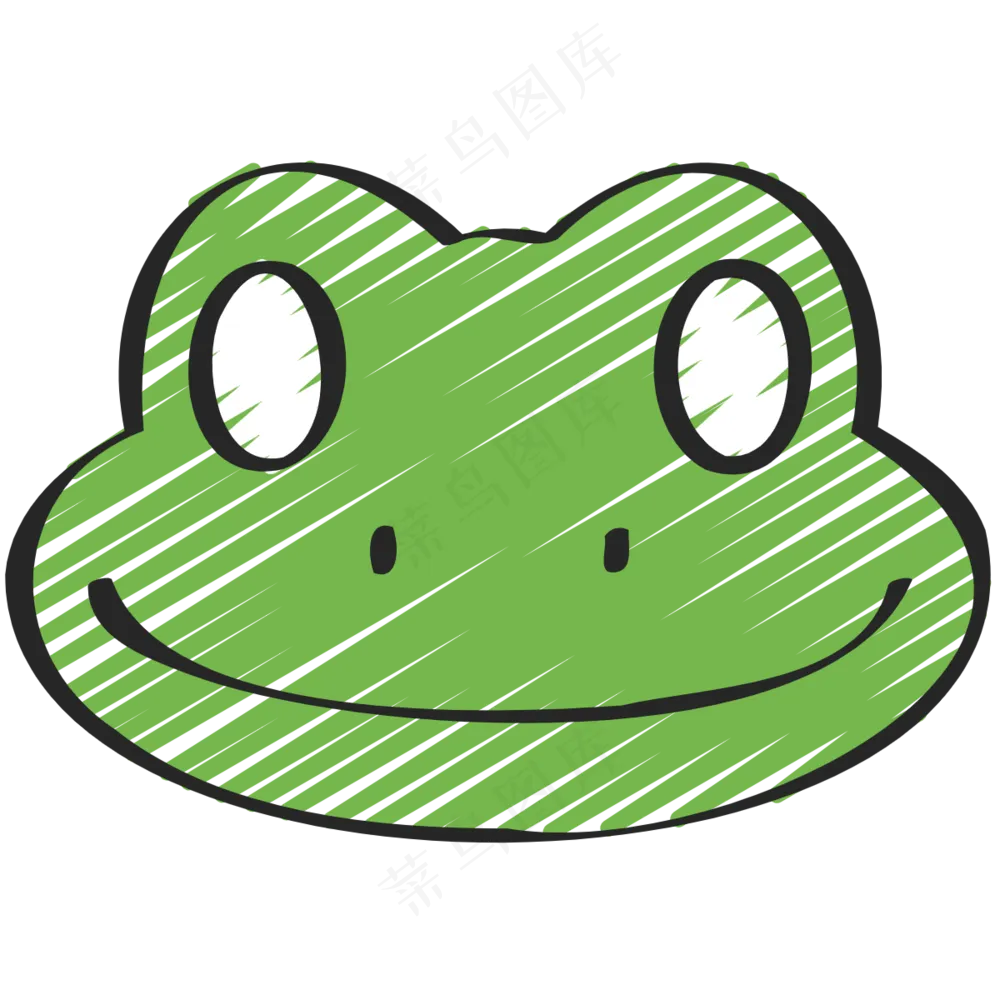 绿色小青蛙 铅笔手绘图标icon