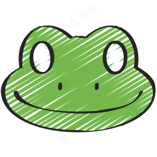 绿色小青蛙 铅笔手绘图标icon