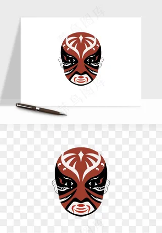 手绘戏剧脸谱卡通面具png免抠