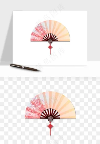 古风扇子元素png免抠