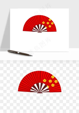 古风扇子元素png免抠