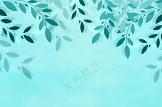 蓝色植物淡雅背景图片