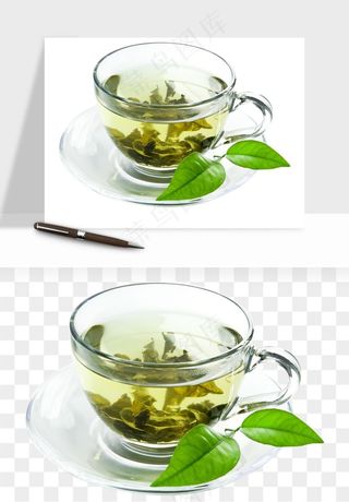 清新绿茶png免抠
