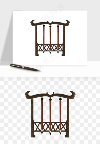 笔墨纸砚文房四宝png免抠