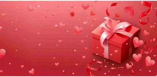 红色爱心礼盒浪漫妇女节情人节七夕插画背景