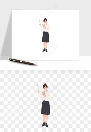 手绘教师讲课png免抠