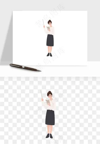 手绘教师讲课png免抠