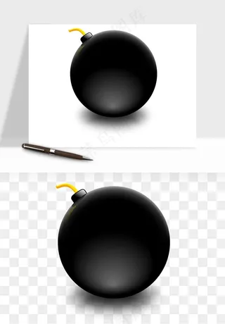 卡通地雷炸弹png免抠