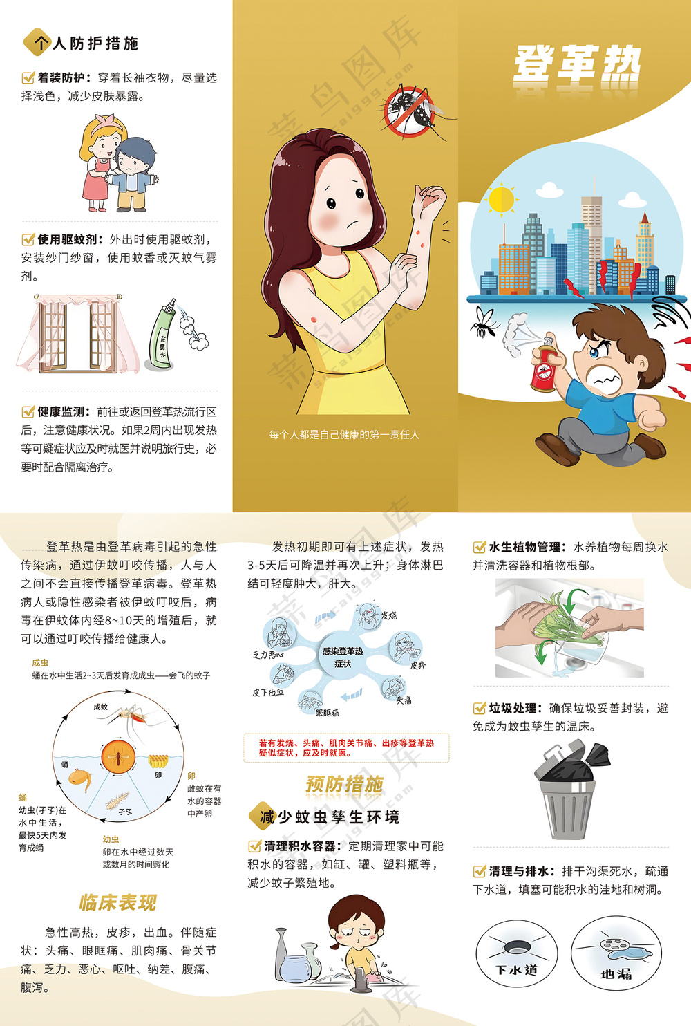 登革热医疗健康三折页