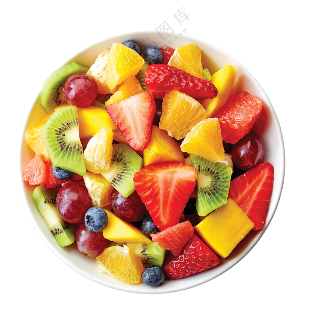 放碗里的多种水果切块免抠图片素材