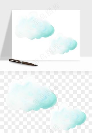 卡通云朵多云天气png免抠