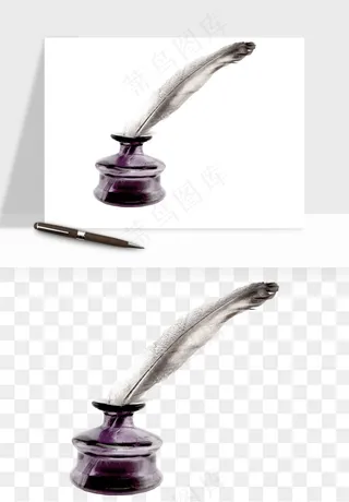 复古羽毛笔png免抠