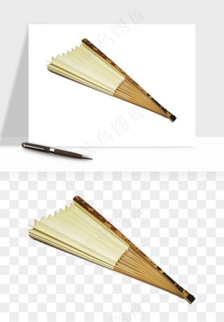 古风扇子元素png免抠