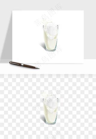 飞溅的牛奶牛奶杯元素png免抠