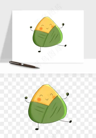 卡通表情粽子端午png免抠