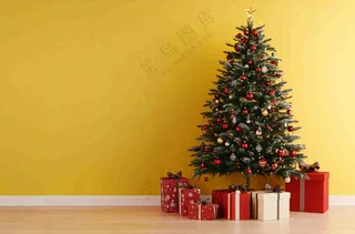 圣诞节室内装饰节日氛围摄影图