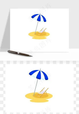 沙滩游泳度假休闲png免抠