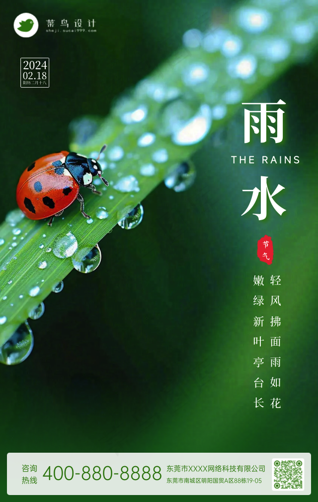 雨水手机海报