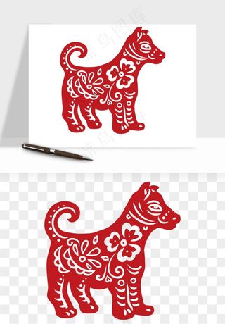 十二生肖剪纸中式纹样图案png免抠