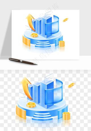 立体2.5d科技商务png免抠