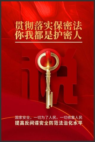 红色保密宣传海报