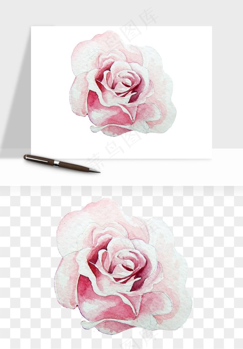 水彩复古花卉png免抠