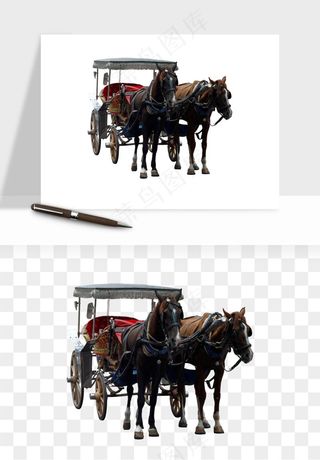 复古马车欧式png免抠