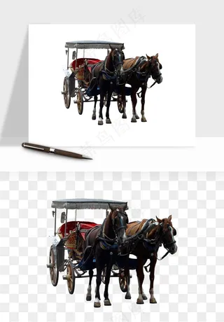复古马车欧式png免抠