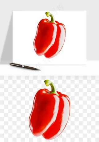 青圆椒蔬菜png免抠
